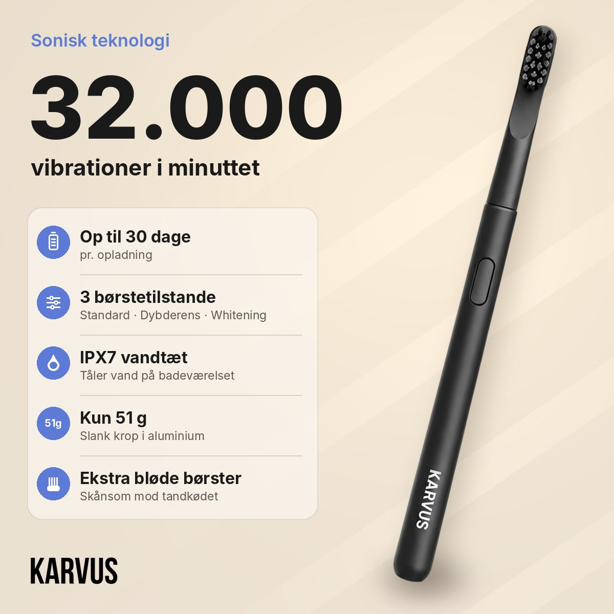 KARVUS Sonic Tandbørste